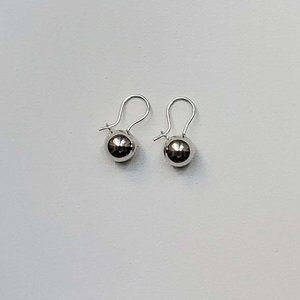 NWT Made in Italy Sterling Silver 12mm Ball Drop Earrings The Current New York
